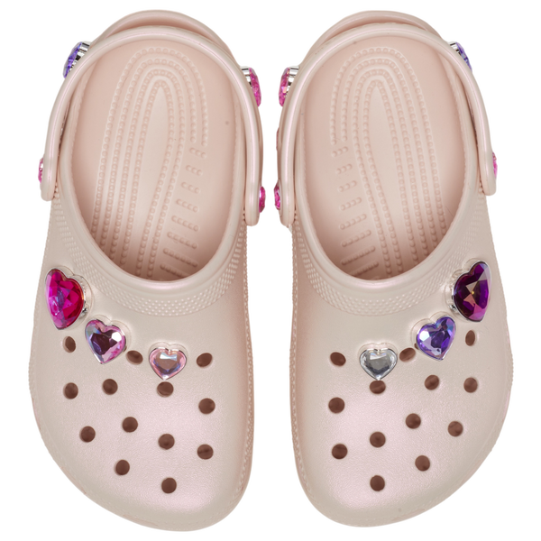 CROCS GEMA ROSADA 2 crocs gemas de corazones