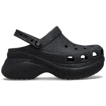 crocs glitter negro plataforma